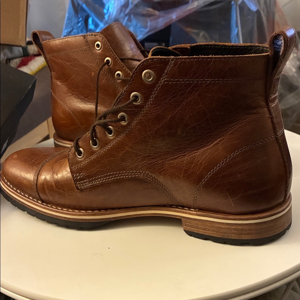 Helm Brown Leather Men's lace up Boots